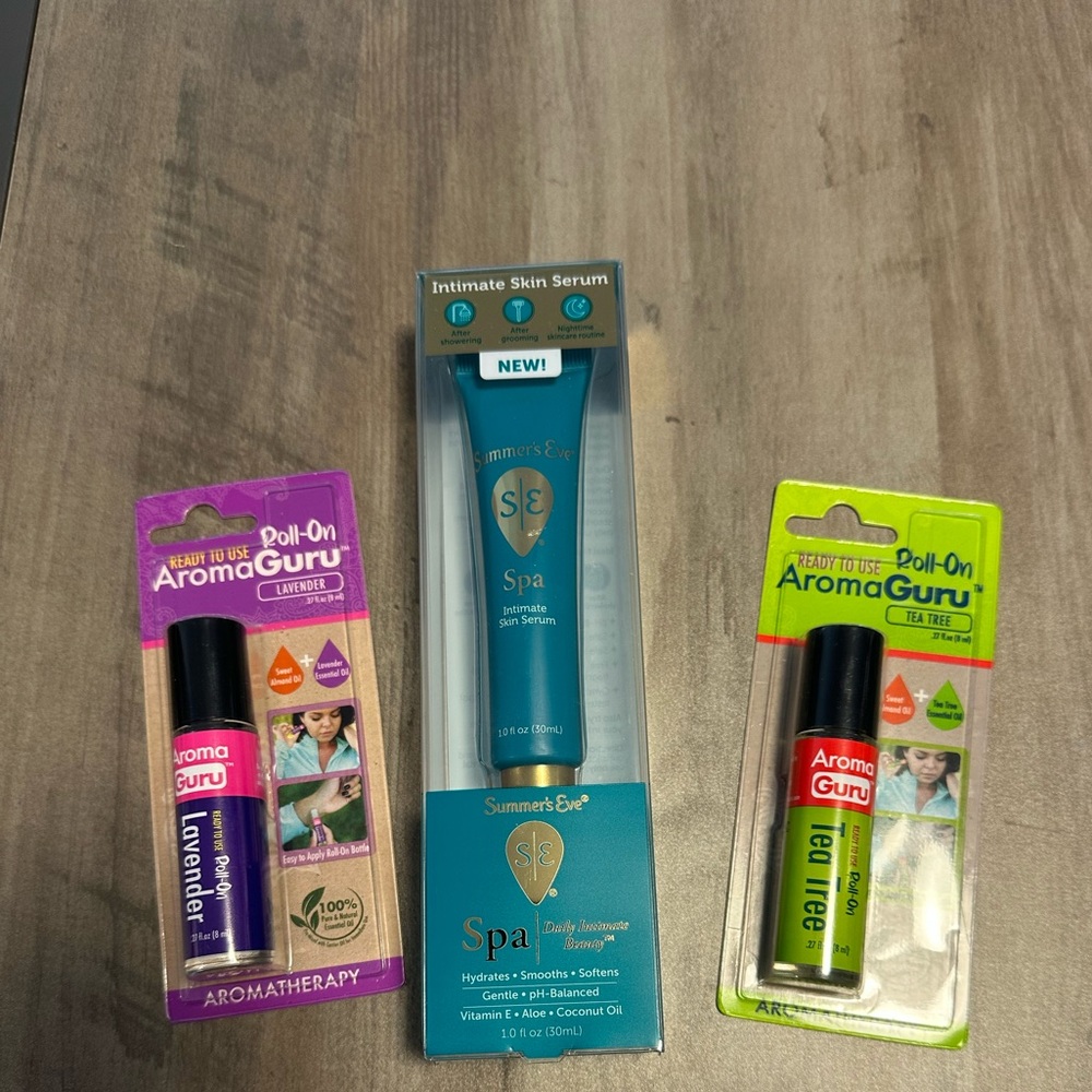 Aroma Guru Rollerballs Lavender and Tea Tree Summers Eve Intimate Serum NEW